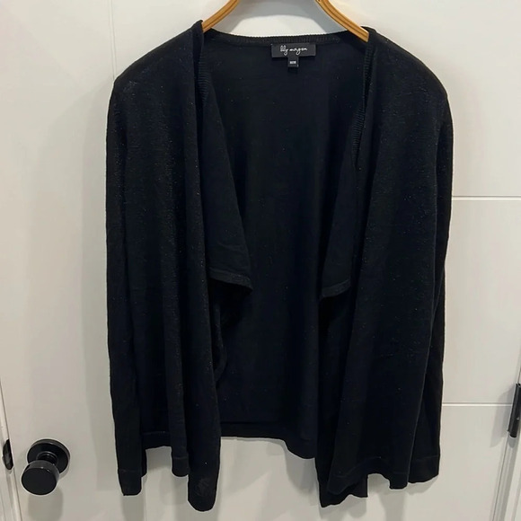 Lily Morgan black sparkly cardigan size medium - Picture 2 of 8